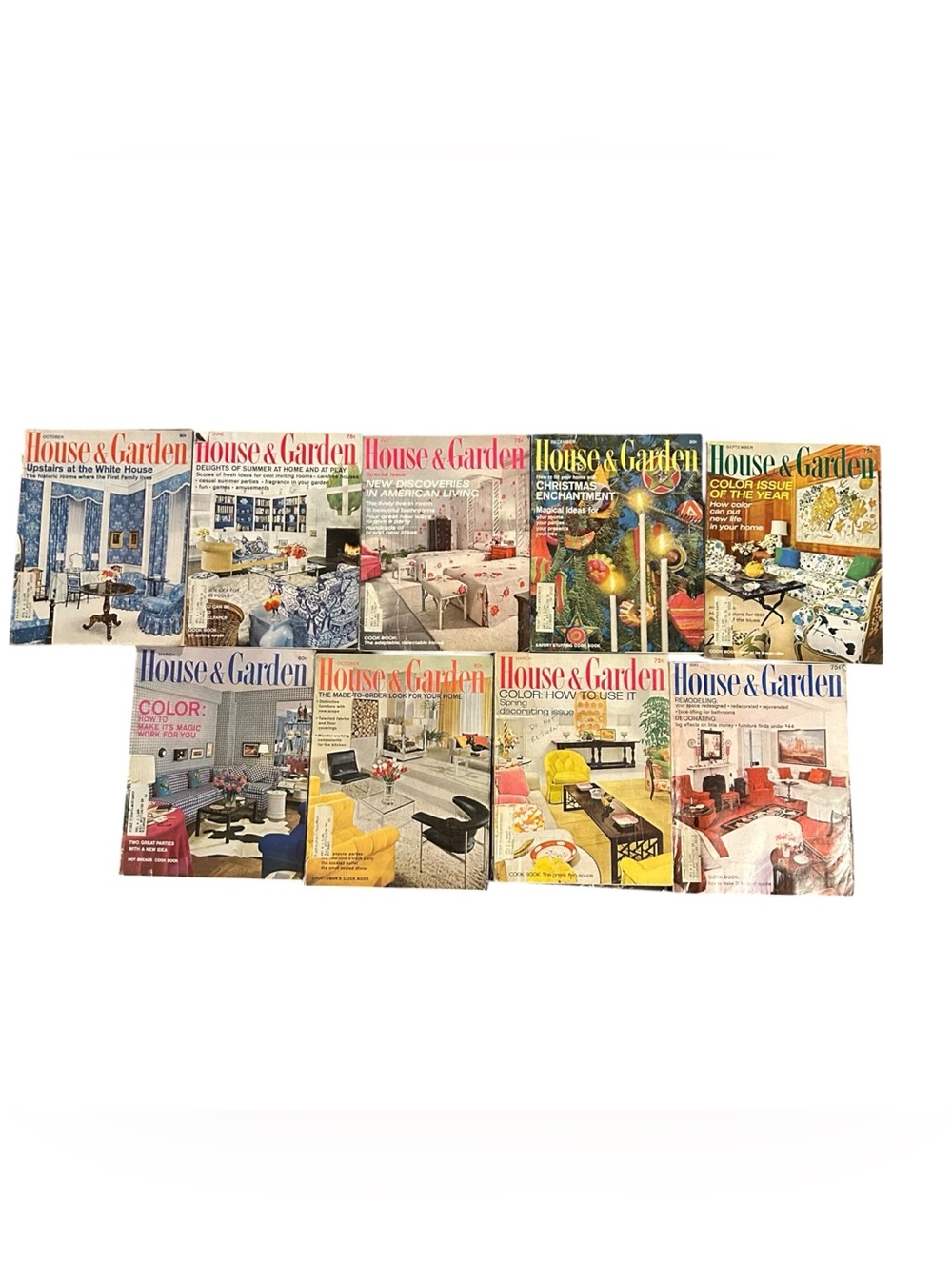 House & Garden Magazine Lot of 9 1964-1968 Mid Century Modern Ads Vintage